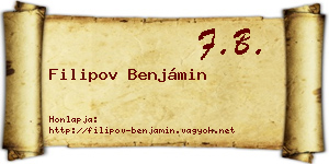 Filipov Benjámin névjegykártya